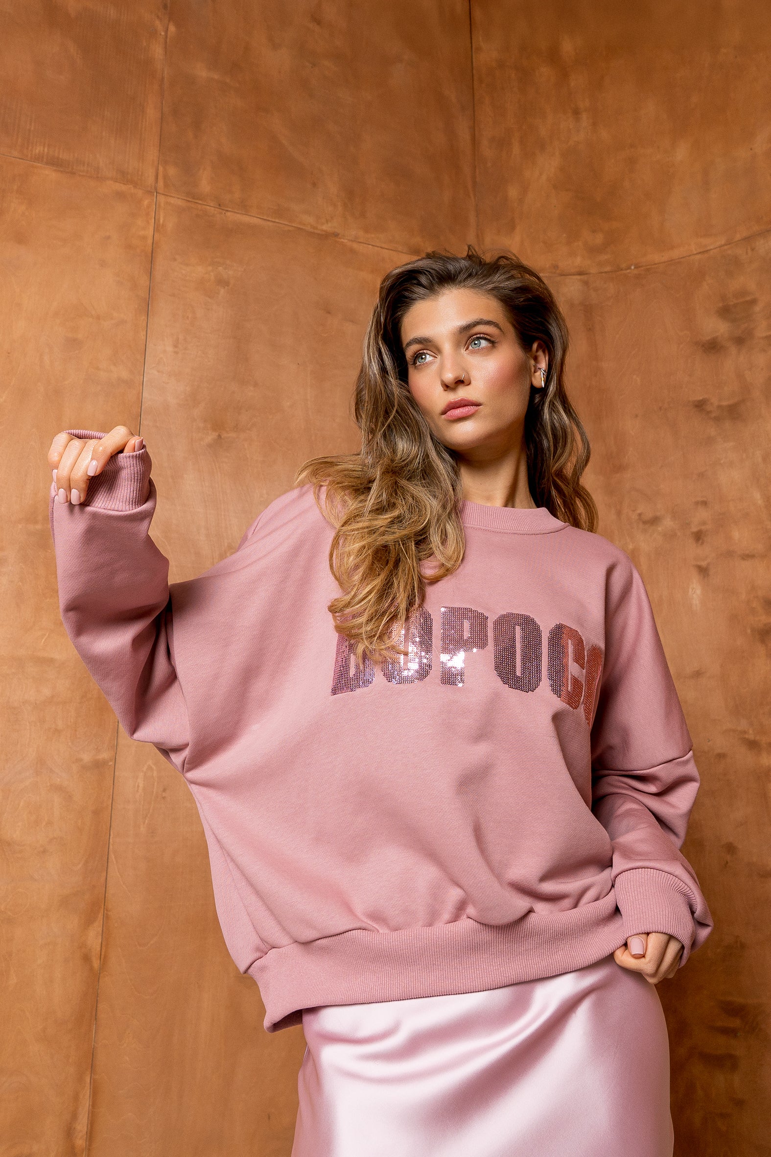 BLUZA BOPOCO CEKIN RÓŻOWA image 1