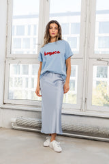 T-SHIRT BOPOCO NIEBIESKI Z CZERWONYM HAFTEM image 1