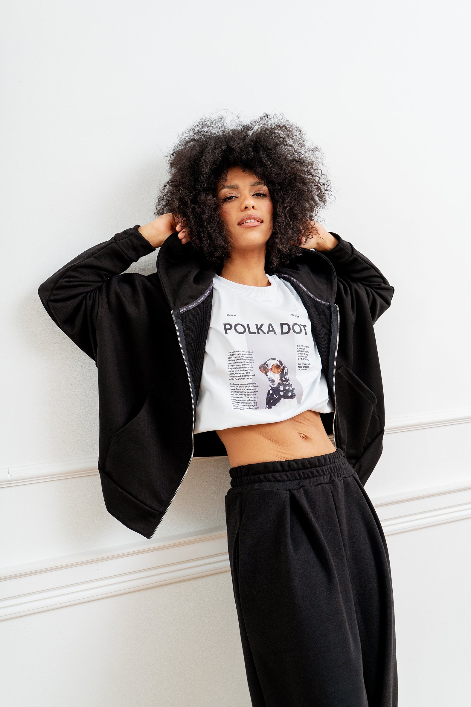 SET DRESOWY CZARNY (BLUZA I SPODNIE) image 1
