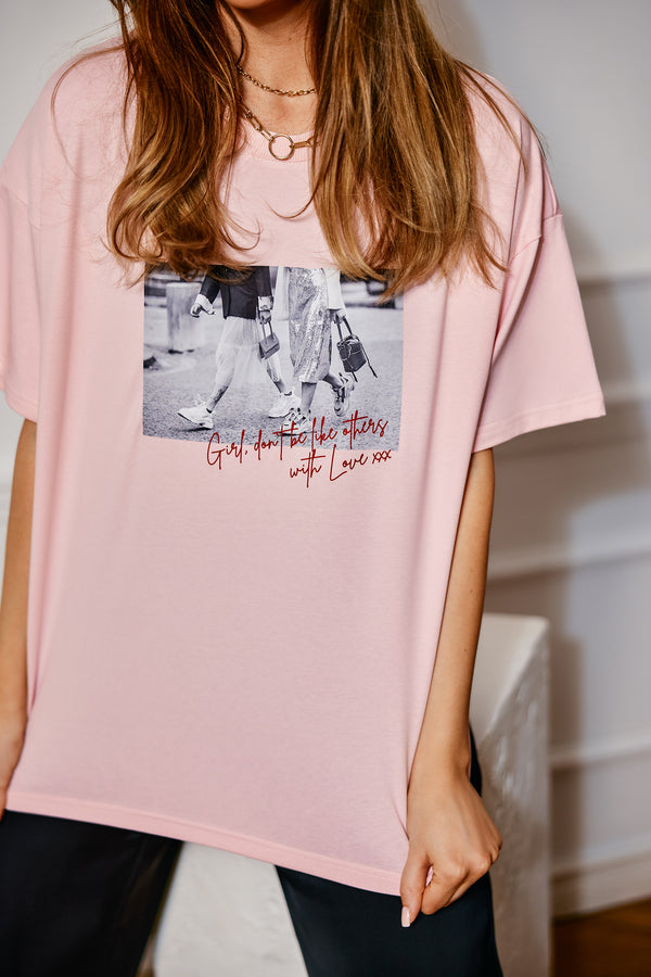 T-SHIRT GIRL RÓŻOWY image 0