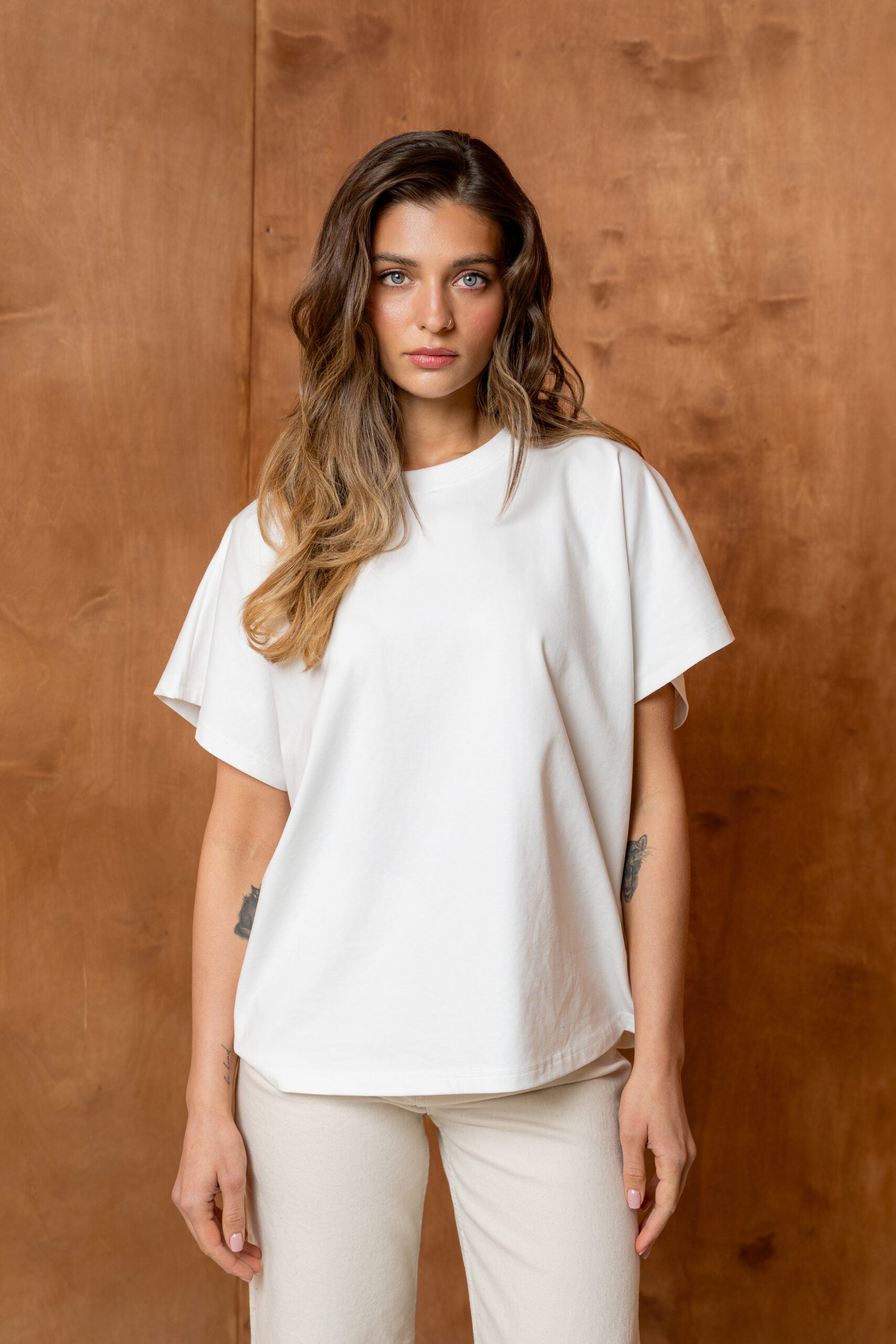 T-SHIRT BASIC BOPOCO OVERSIZE KIMONO BIAŁY image 0