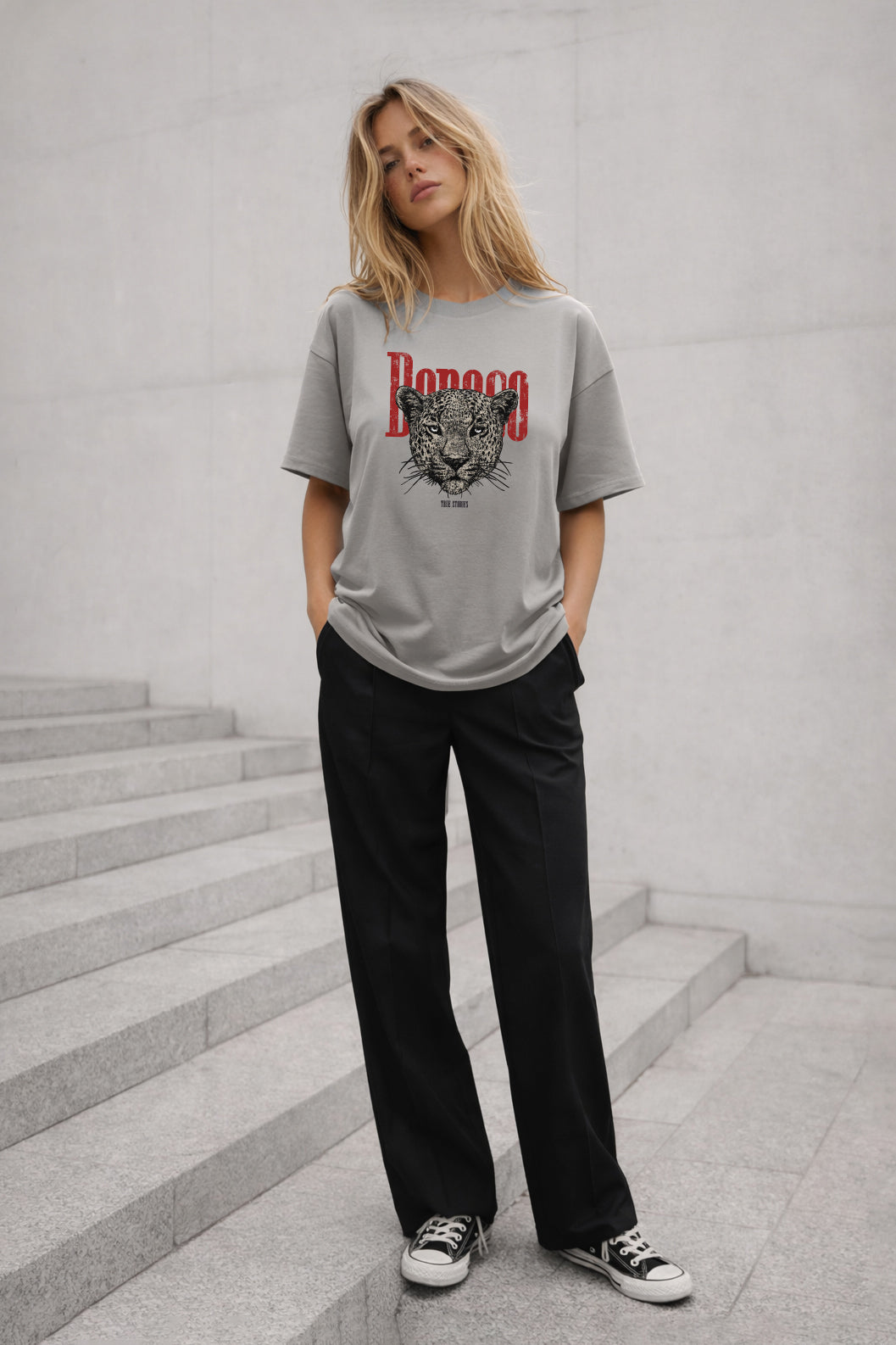 T-SHIRT GEPARD SZARY image 0