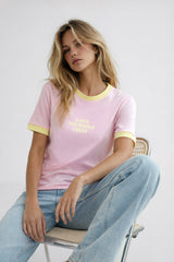 T-SHIRT RÓŻOWY LOVE YOURSELF Z LAMÓWKĄ image 1