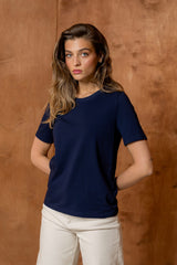 T-SHIRT BASIC BOPOCO NORMAL GRANATOWY image 0