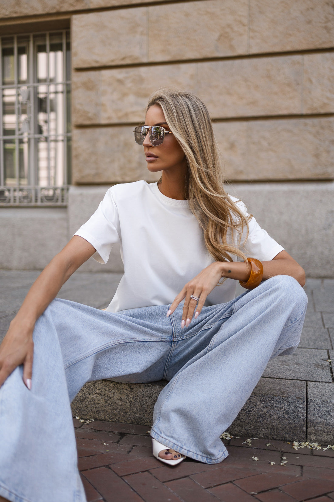 T-SHIRT BASIC BOPOCO Z PODUSZKAMI BIAŁY