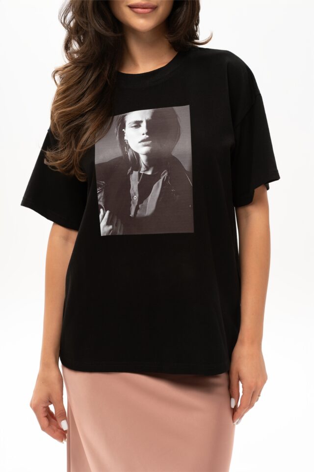 T-SHIRT BOPOCO KOBIETA B&W CZARNY