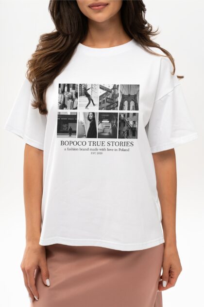 T-SHIRT BOPOCO TRUE STORIES BIAŁY