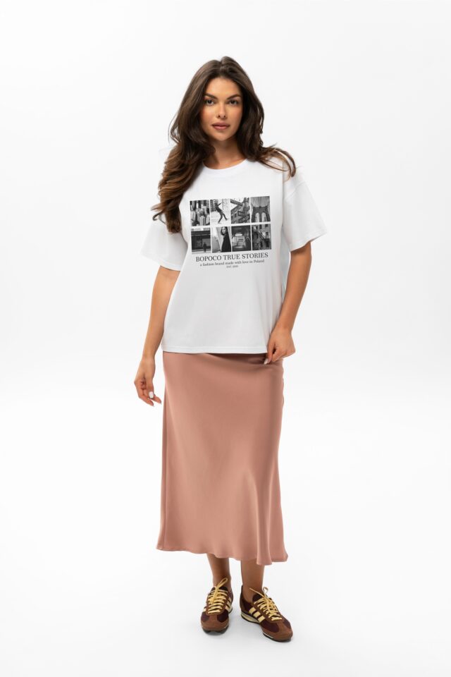 T-SHIRT BOPOCO TRUE STORIES BIAŁY - obrazek 2