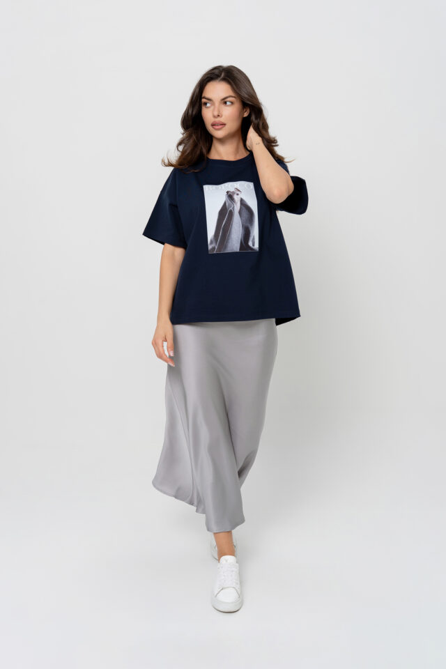 T-SHIRT BOPOCO CHART GRANATOWY - obrazek 3