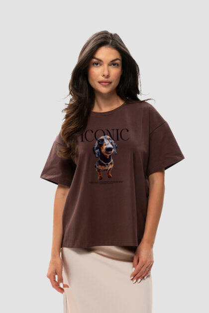 T-SHIRT BOPOCO JAMNIK ICONIC BRĄZOWY