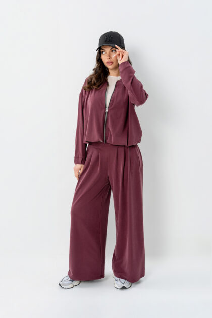 SPODNIE SUZANE BORDOWE