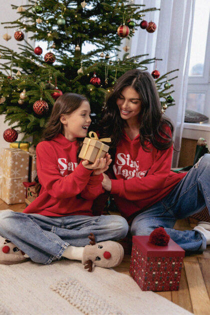 Bluza z kapturem STAY MAGICAL GIRL czerwona