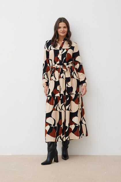 SUKIENKA ZOE BEŻOWO-BRĄZOWA