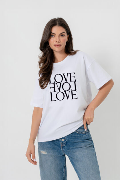T-SHIRT BOPOCO LOVE BIAŁY