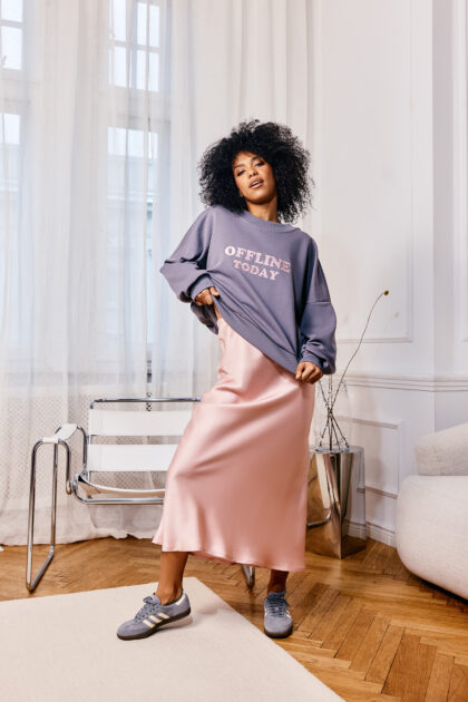 SPÓDNICA SATYNOWA RÓŻOWA