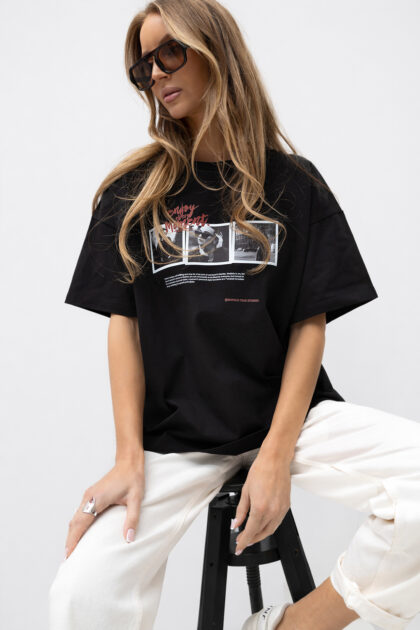 T-SHIRT ENJOY CZARNY