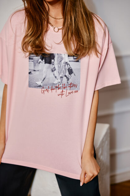 T-SHIRT GIRL RÓŻOWY