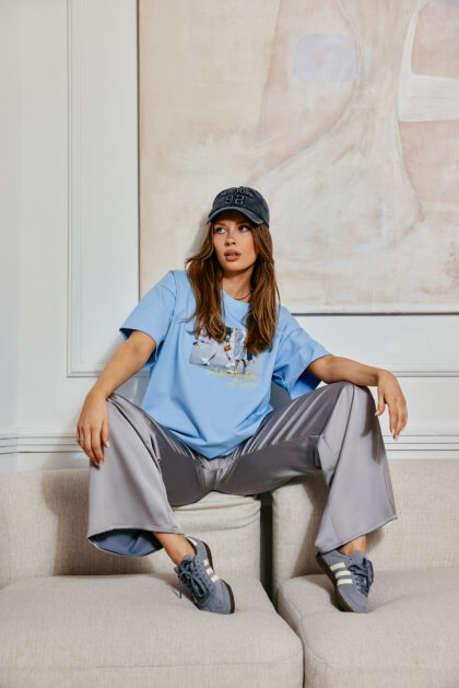 T-SHIRT GIRL NIEBIESKI