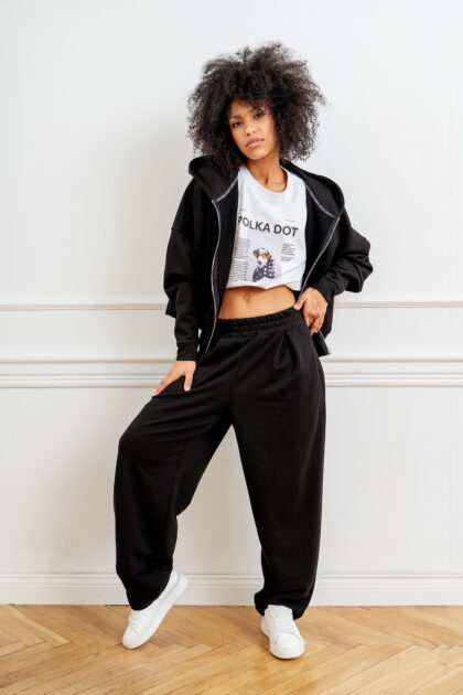 SET DRESOWY CZARNY (BLUZA I SPODNIE)