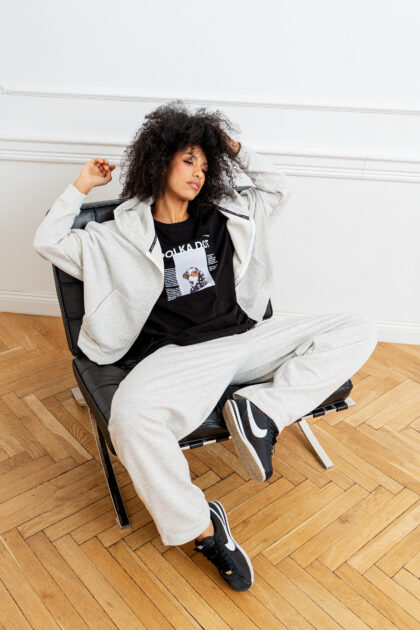 SET DRESOWY SZARY (BLUZA I SPODNIE)