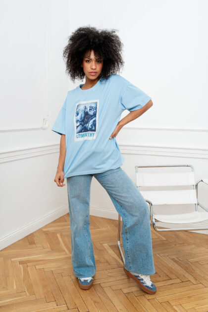 T-SHIRT SYMPATHY NIEBIESKI