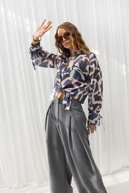 KOSZULA ELORA GRANATOWO-BEŻOWA