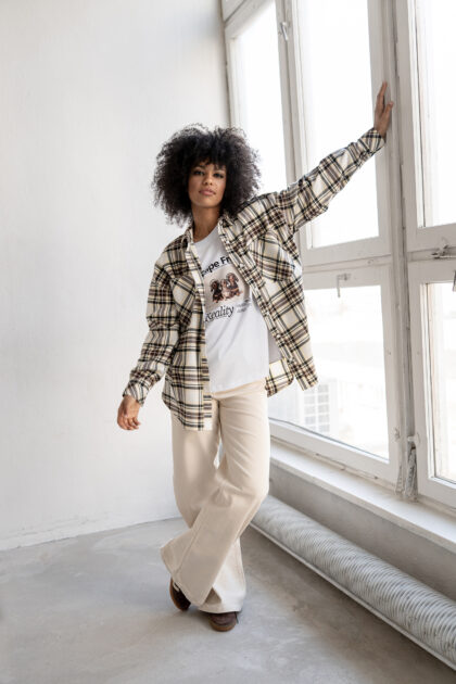 KOSZULA ALVA ŻÓŁTO-BRĄZOWA