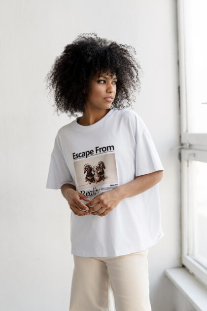 T-SHIRT ESCAPE BIAŁY