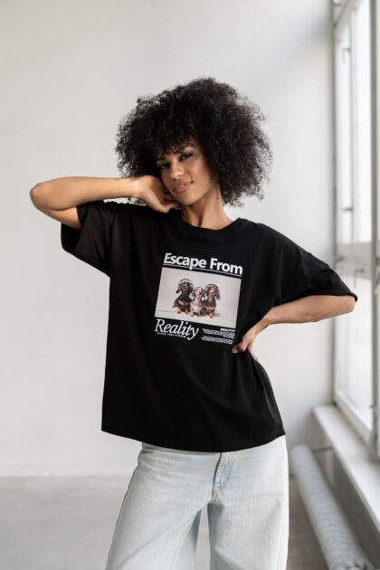 T-SHIRT ESCAPE CZARNY