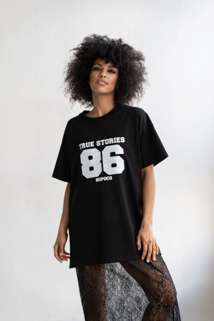 T-SHIRT OLIA CZARNY