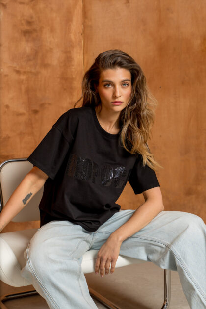 T-SHIRT BOPOCO CEKIN CZARNY