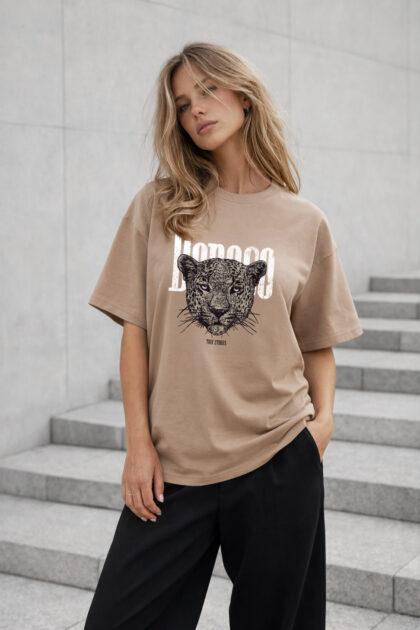 T-SHIRT GEPARD BEŻOWY