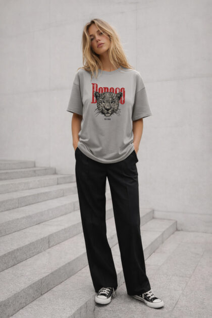 T-SHIRT GEPARD SZARY