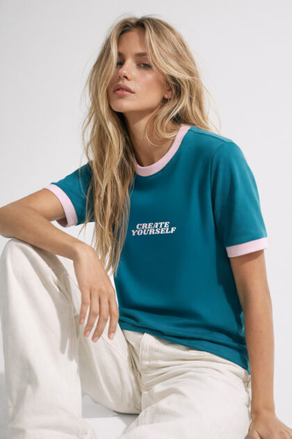 T-SHIRT PETROL CREATE YOURSELF Z LAMÓWKĄ