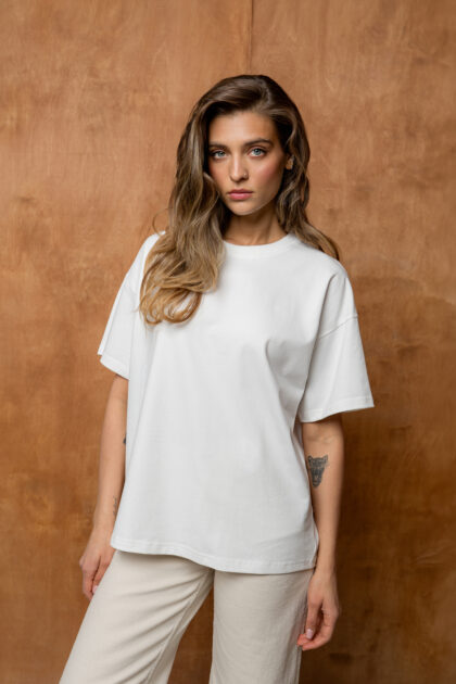 T-SHIRT BASIC BOPOCO OVERSIZE BIAŁY