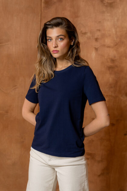 T-SHIRT BASIC BOPOCO NORMAL GRANATOWY