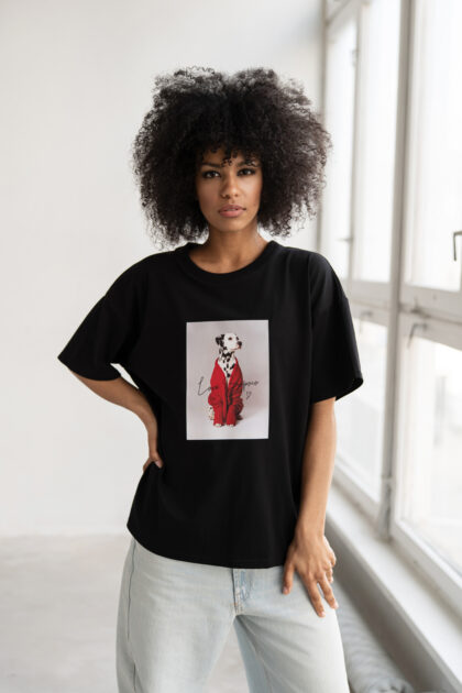 T-SHIRT DALMATIAN CZARNY